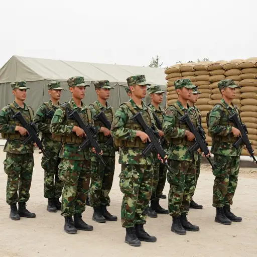 士兵们保持待命状态，以应对任何紧急情况。
