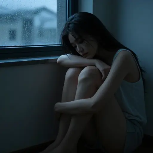 遭受损失后，她陷入了深深的抑郁。