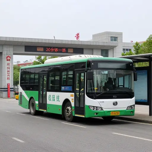 在学期期间，有一趟特别的公交车每20分钟一班开往校园。