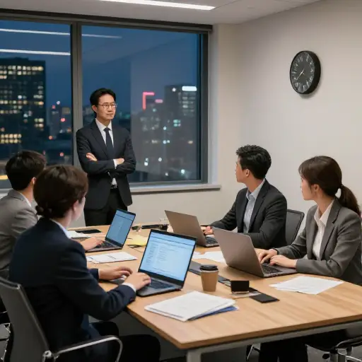 他还在办公室里开会。