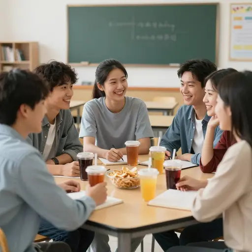 语言学校为学生们组织社交活动。