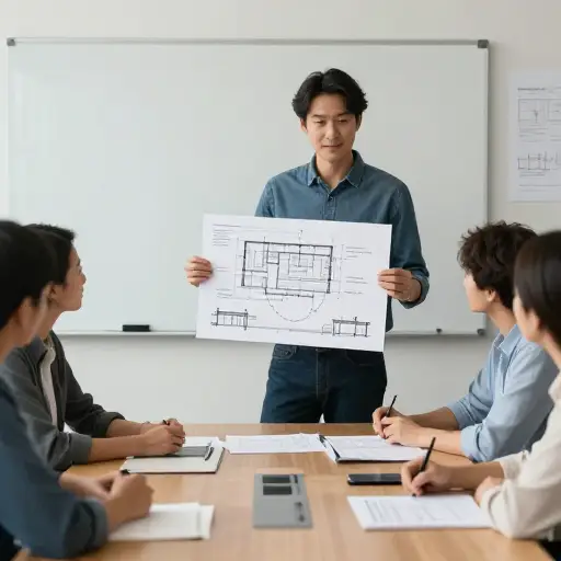 建筑师展示了博物馆的初步设计图。