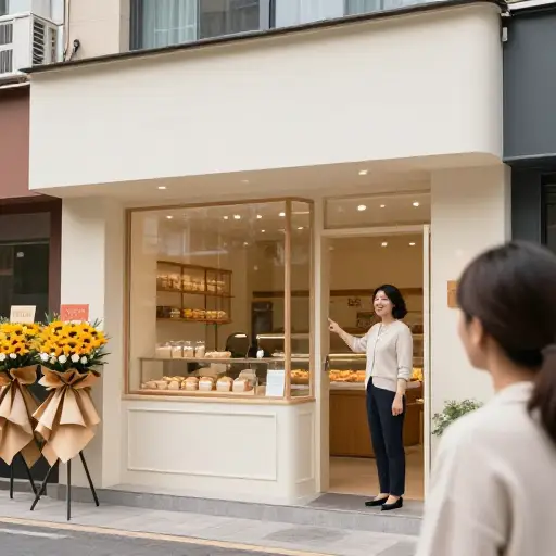 附近新开了一家面包店。我妈妈很喜欢这个地方。