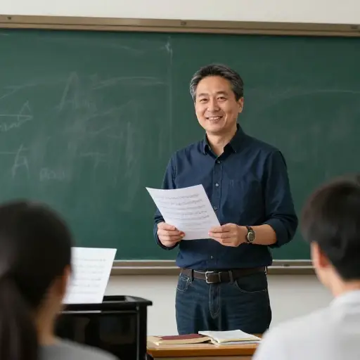 在大学学习作曲后，他成为了一名教授。