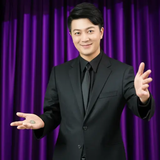 魔术师的手一挥，硬币就消失了。