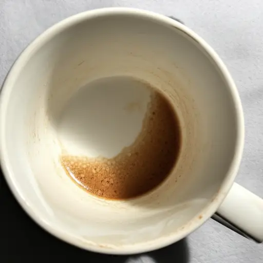 杯底残留着一些咖啡渣。