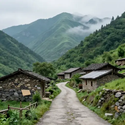 我们参观了一个山中古雅的小村庄。