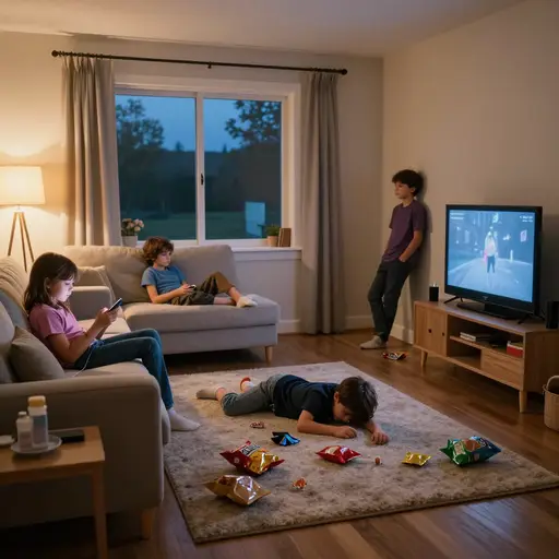 由于父母都外出工作，孩子们经常被放任自流。