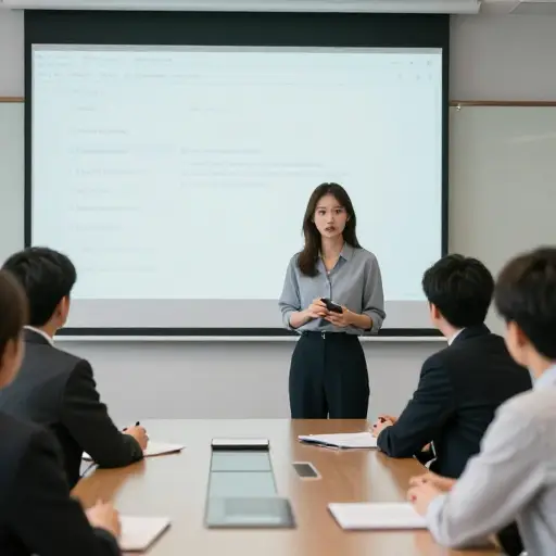 她在演示期间试图讲的笑话没能逗笑大家。