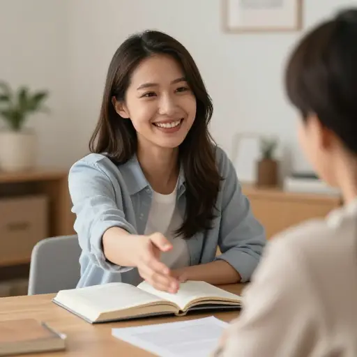 她提供指导作为支持。