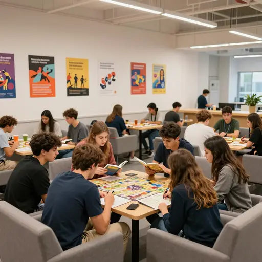 这座城市新建了一个青年中心，供青少年聚会。