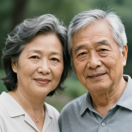 他们的头发变得灰白，脸上也显露出了最初的皱纹。