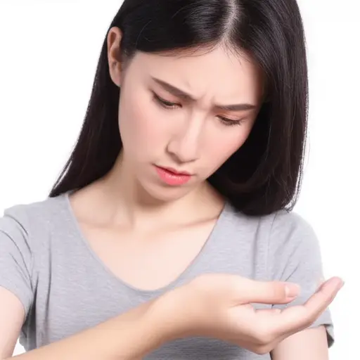 她的手腕上突然出现了一个小肿块，让她很担心。