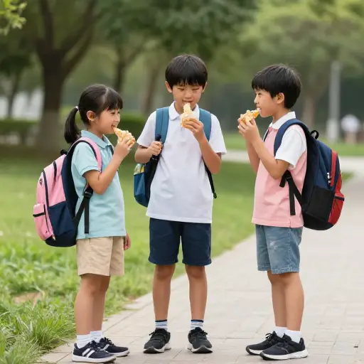 孩子们通常会在放学后吃点心。