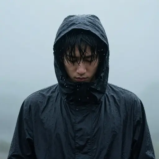 雨水浸湿了我的衣服。