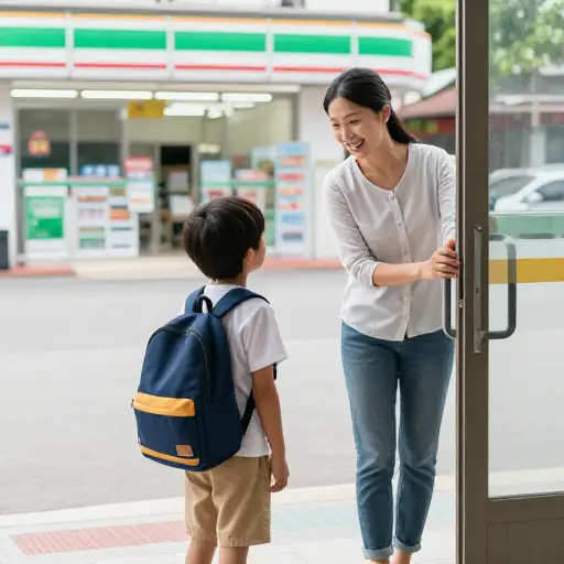 我妈妈让我去商店买一条面包。