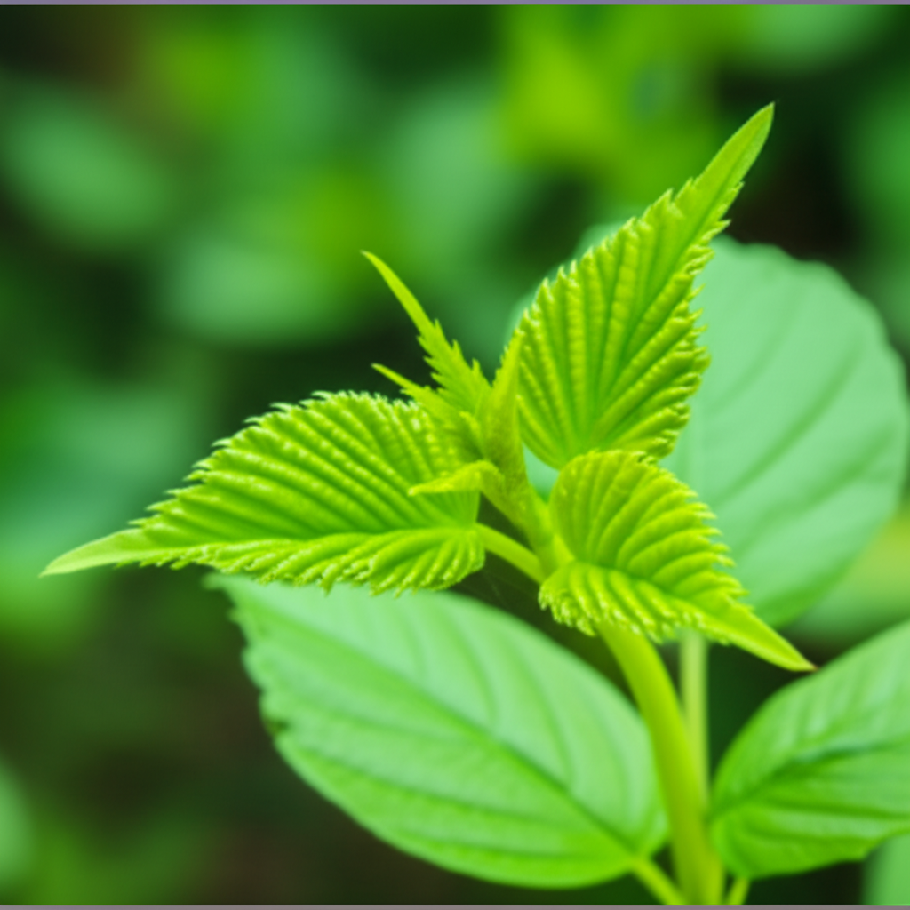 嫩芽在阳光下茁壮成长。