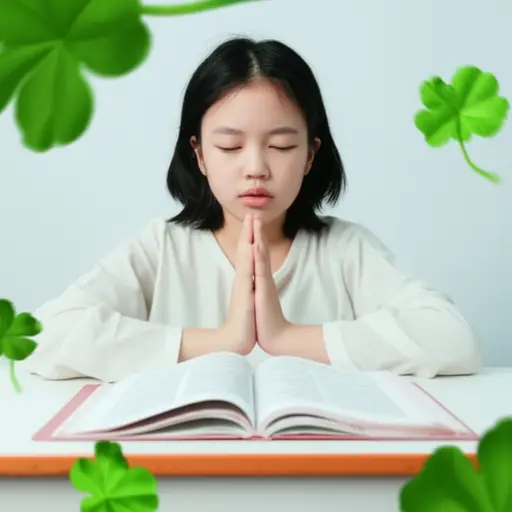 她能通过考试纯粹靠运气。