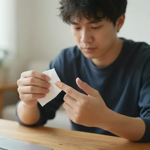 他的手指被割伤后流了很多血。