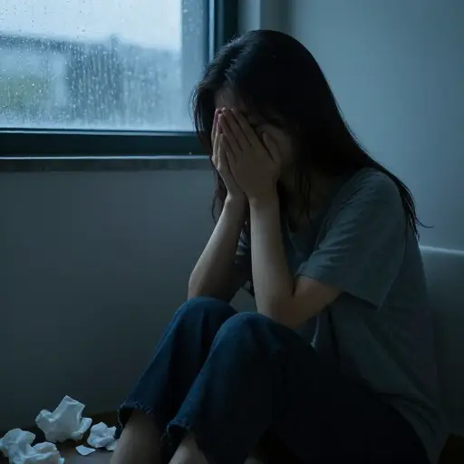 她被情绪淹没了。