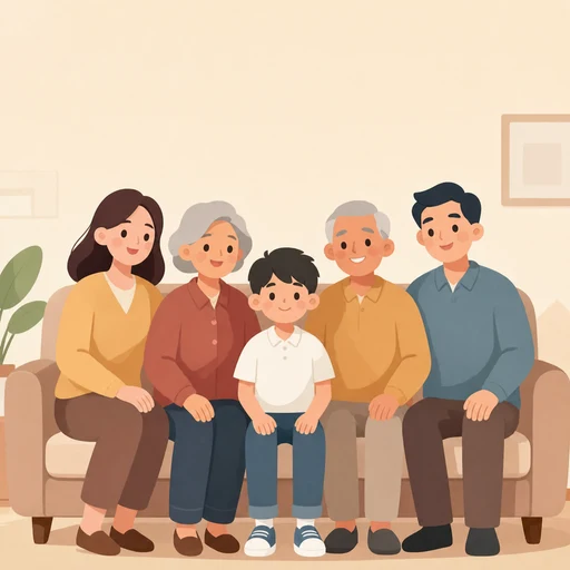 他是一名家庭成员。