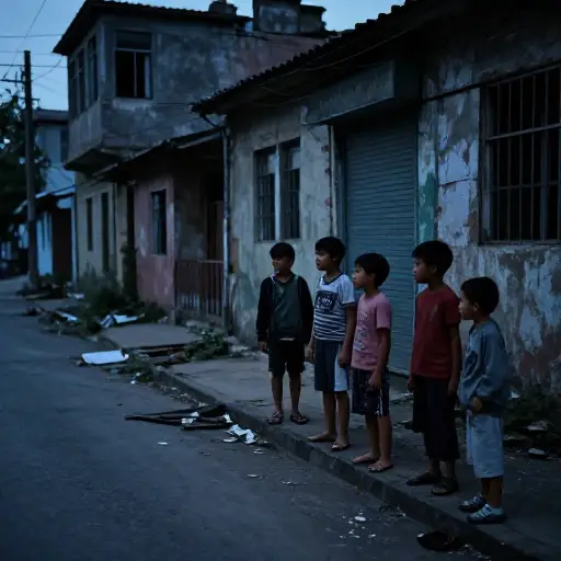 孩子们在不安全的街区玩耍时感觉不安全。