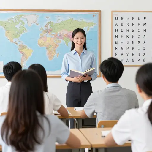 她在当地一家私人语言学院找到了一份教书的工作。