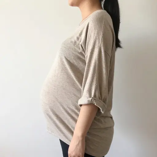 怀孕期间，女性的乳房常常会增大。
