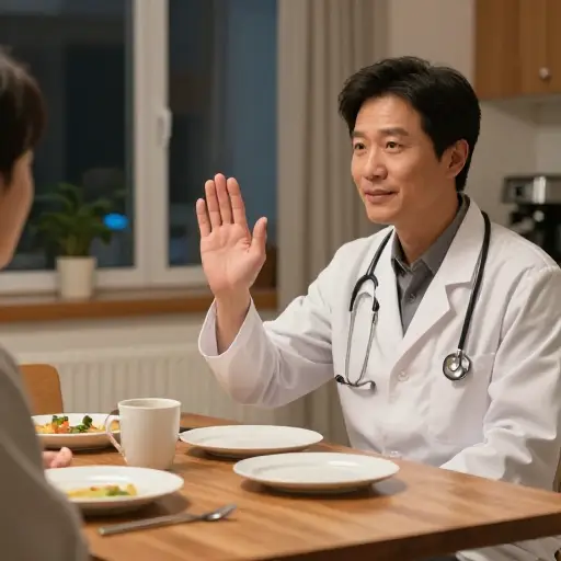 医生叫他晚饭后不要喝咖啡。
