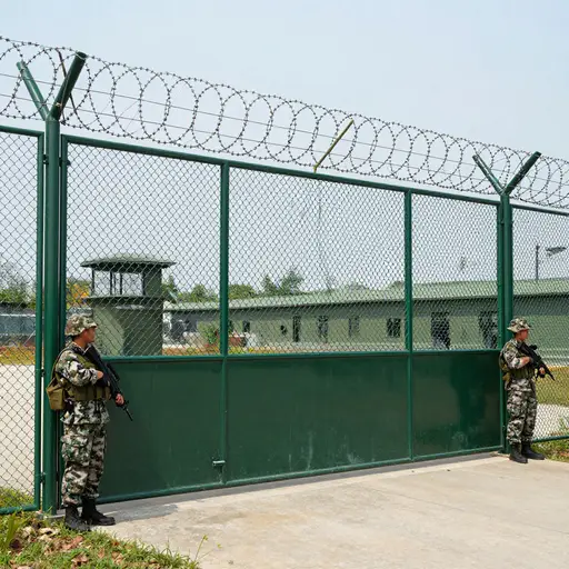 军事基地严禁未经特别许可的平民进入。