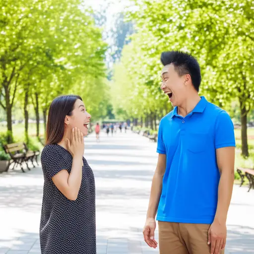 我们昨天在公园偶遇了。