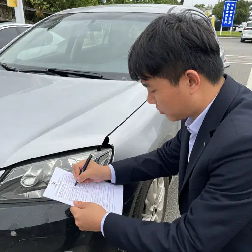 车祸后，他提交了一份保险索赔。