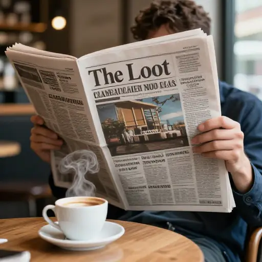 所以，我建议你买一份叫 "The Loot" 的报纸，坐下来喝杯浓咖啡，然后快速浏览它。