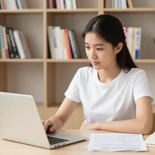 她正读高中毕业班，已经在申请大学了。