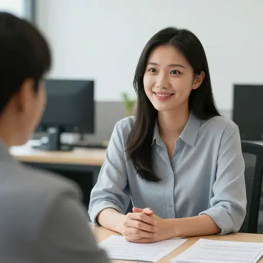 她以微笑接受反馈，表现出极大的礼貌。