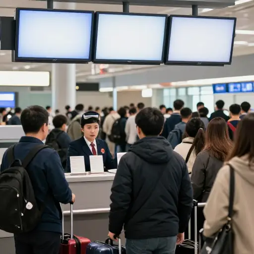 航空公司超额预订了航班，导致一些乘客无法登机。