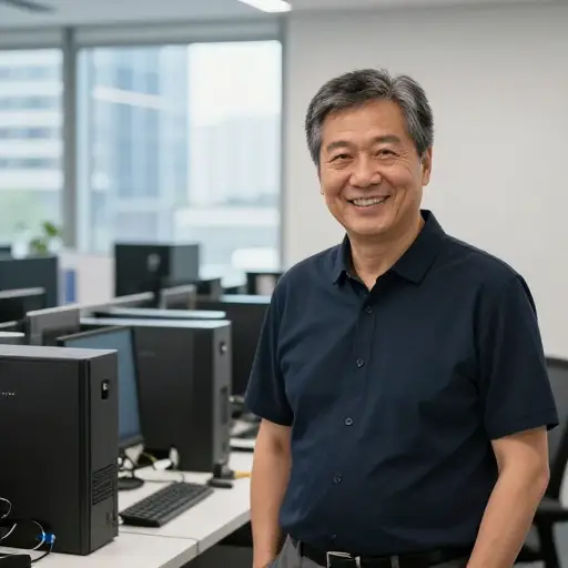 他经营一家非常成功的电脑公司。