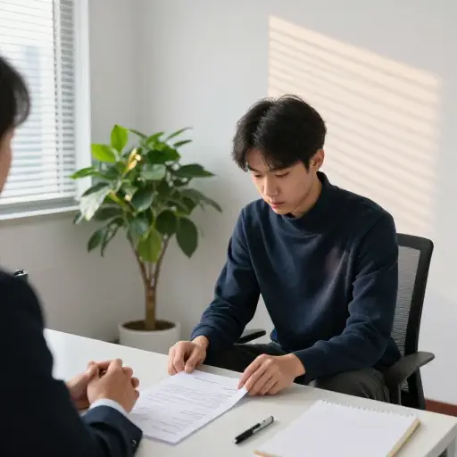 他在面试中显得缺乏自信，犹豫要不要谈论自己的成就。