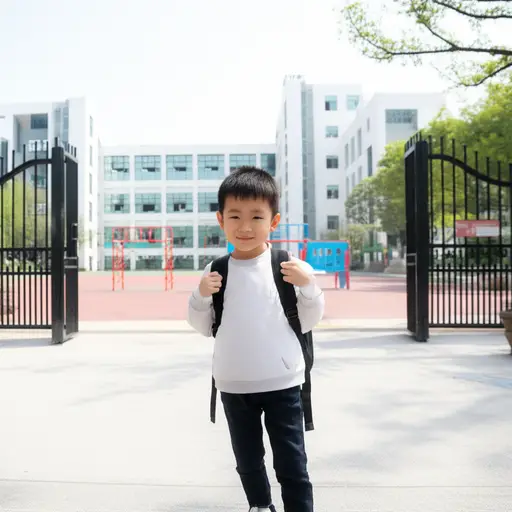 我的儿子今年开始上小学了。