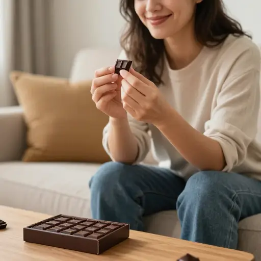 每天一块黑巧克力是我小小的放纵。
