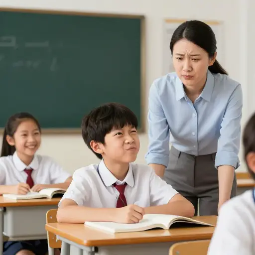 我班上那个男孩真是个调皮鬼；他总是捉弄老师。