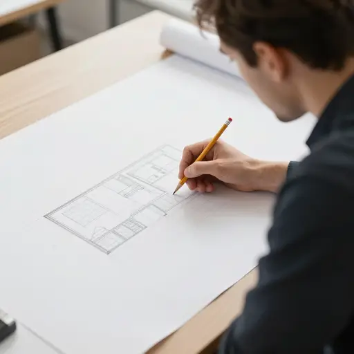 建筑师的初步草图勾勒了这座宏伟博物馆的大致轮廓，但内部细节尚未确定。