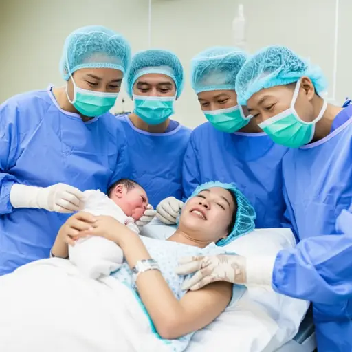 医生们成功地完成了这次分娩。