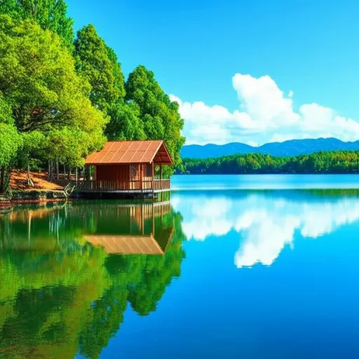 湖边的小木屋成了他的瓦尔登湖，在那里他与自然和谐共处。