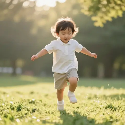 我的小孩早上精力充沛极了。