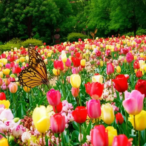 花园在春天看起来更漂亮。