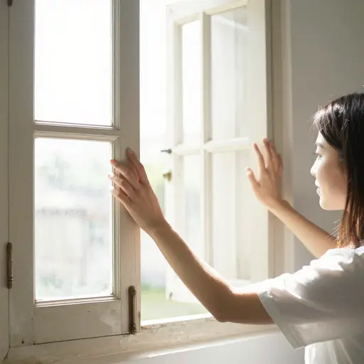 她不得不强行推开窗户。