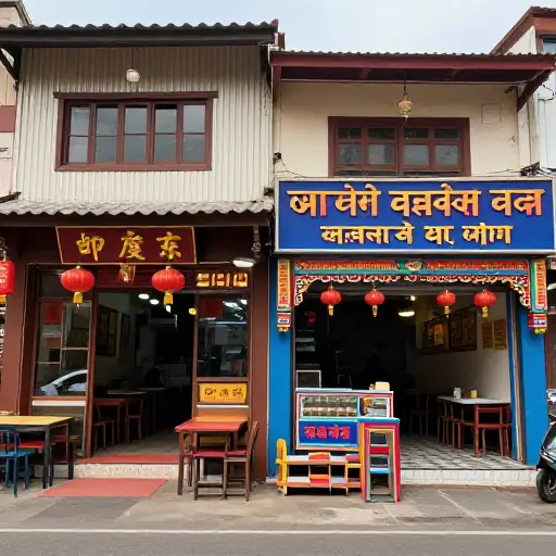 前者是一家中国餐馆，后者是一家印度餐馆。