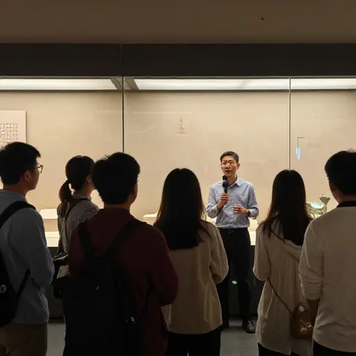 导游解释了每件展品的重要性。