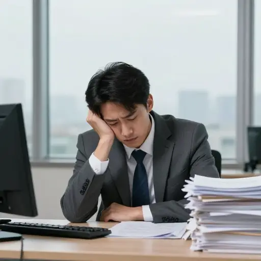 他感觉自己困在毫无挑战的工作中，一成不变。